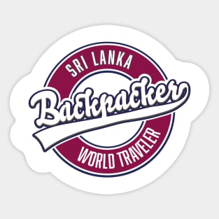 Sir Lanka backpacker world traveler logo Sticker